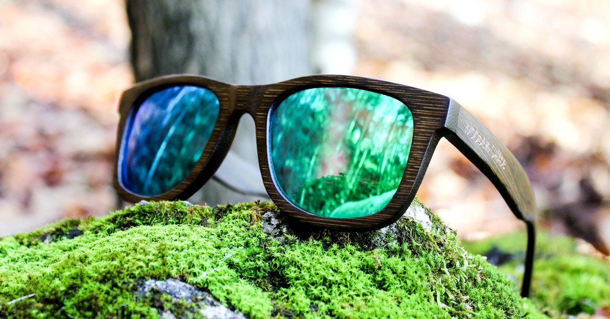 Grün verspiegelte Bambus Sonnenbrille für | WOODEN Herren Damen & SHADE®